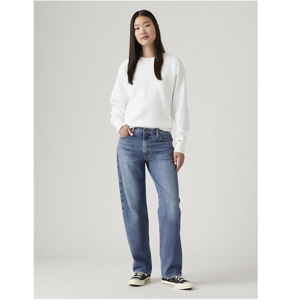 Levis 94 Baggy Jeans High Rise Woman 25x31 Medium Wash Streetwear 90s Cotton
